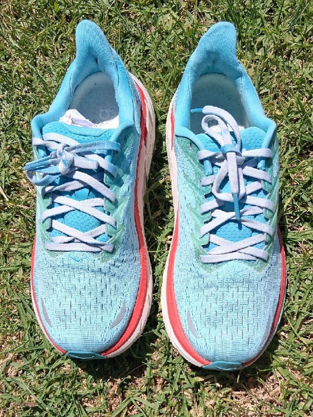 Hoka One One Women's Running Shoes - Aqua with Coral and White - Picture 10 of 13
